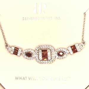 Bomb Party January 2025 Garnet & Diamond CZ Inner radiance Necklace